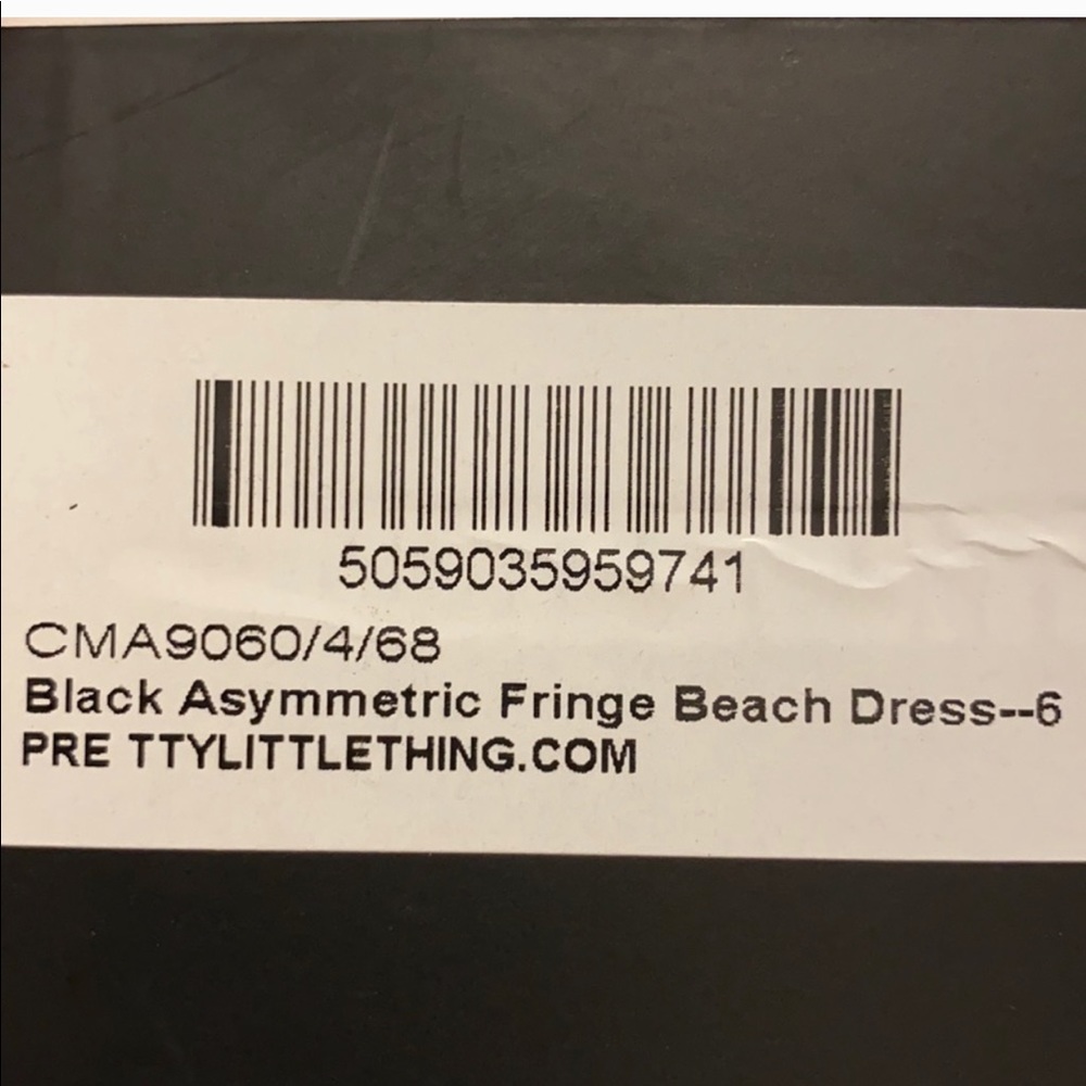 Black Asymmetric Fringe Beach Dress - Picture 10 of 13